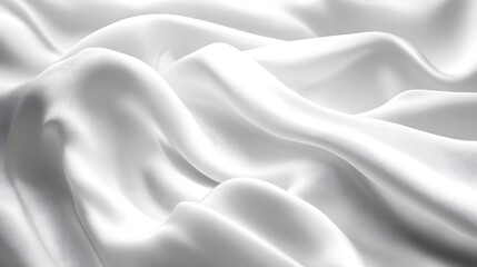 Obraz premium Elegant flowing white silk fabric studio setting texture imagery minimalist background soft illumination