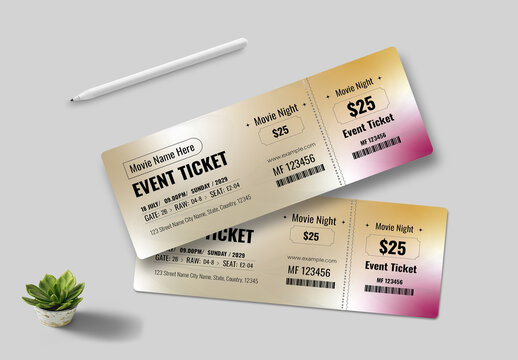Event Ticket Layout