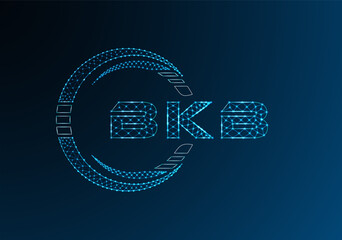 BKB low poly letter logo vector design. BKB lower poly logo design.