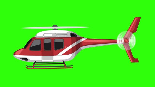 Flying Helicopter green screen video and moving helicopter mp4 video green screen chromakey, helicopter animation video copter in sky. Helicopter animation video with moving blade and flying in sky