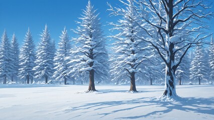Obraz premium snow covered trees