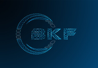 BKF low poly letter logo vector design. BKF lower poly logo design.