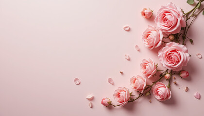 Pink Roses Wallpaper Elegant Floral Design for Your Digital Background Image