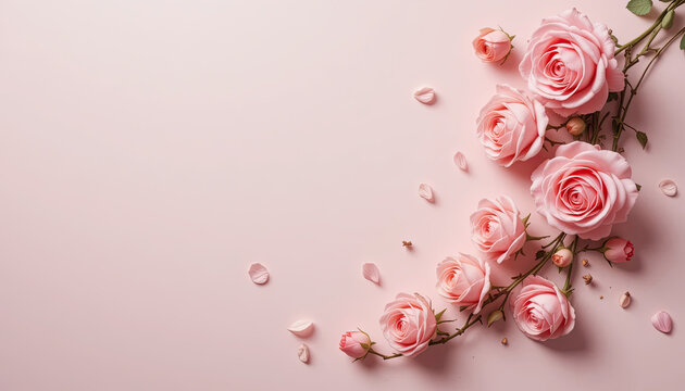 Pink Roses Wallpaper Elegant Floral Design for Your Digital Background Image