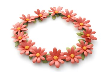 Obraz premium Daisy Frame on White Background for Fresh Designs