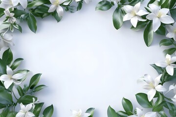 Fototapeta premium Delicate Jasmine Frame Ideal for Wedding and Event Themes