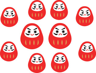 かわいいダルマのイラストセット