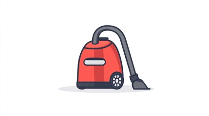 Fototapeta premium Red canister vacuum cleaner illustration.