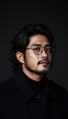 Obraz premium Man Portrait, Studio, Black Coat