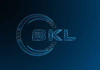 BKL low poly letter logo vector design. BKL lower poly logo design.