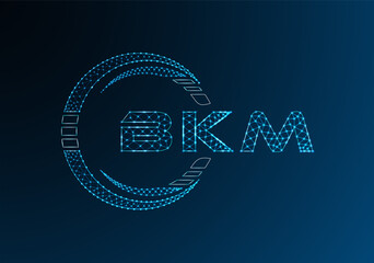 BKM low poly letter logo vector design. BKM lower poly logo design.