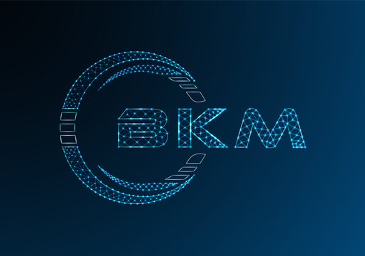 BKM low poly letter logo vector design. BKM lower poly logo design.