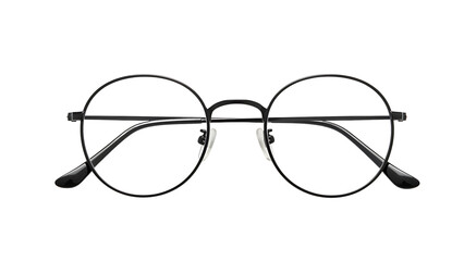 Fototapeta premium Modern Black-Framed Glasses Isolated on Transparent Background