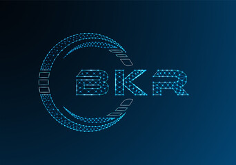 BKR low poly letter logo vector design. BKR lower poly logo design.