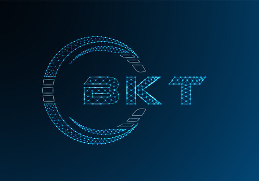 BKT low poly letter logo vector design. BKT lower poly logo design.