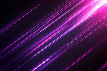 Fototapeta premium Vibrant abstract background with diagonal neon light streaks in purple and pink tones, evoking energy and futuristic vibes