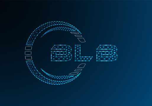 BLB low poly letter logo vector design. BLB lower poly logo design.