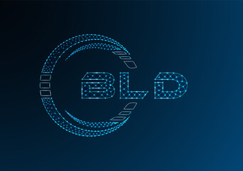 BLD low poly letter logo vector design. BLD lower poly logo design.