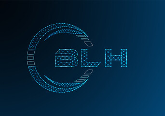 BLH low poly letter logo vector design. BLH lower poly logo design.