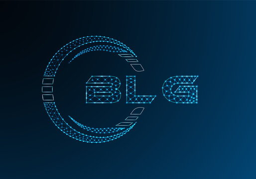 BLG low poly letter logo vector design. BLG lower poly logo design.