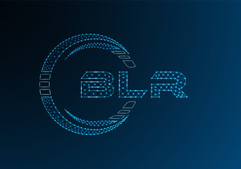 BLR low poly letter logo vector design. BLR lower poly logo design.