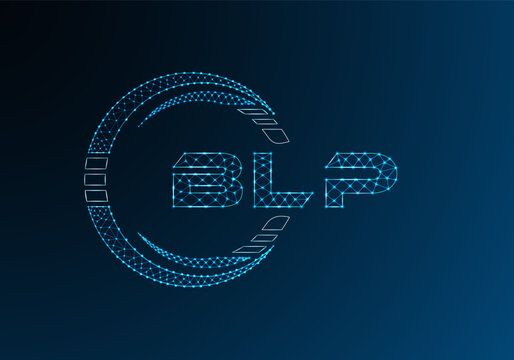 BLP low poly letter logo vector design. BLP lower poly logo design.