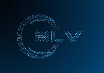 BLV low poly letter logo vector design. BLV lower poly logo design.