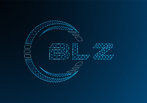 BLZ low poly letter logo vector design. BLZ lower poly logo design.