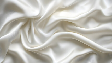 Obraz premium Soft flowing white silk fabric draped elegantly studio setting textile photography minimalist style