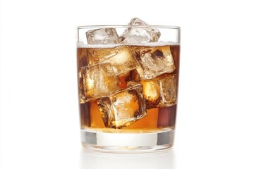 Iced brown drink in a glass