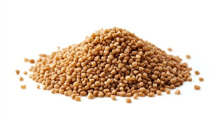 Fototapeta premium Pile of Brown Sugar Granules on White Background Studio Shot
