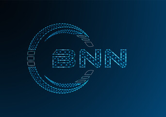 BNN low poly letter logo vector design. BNN lower poly logo design.