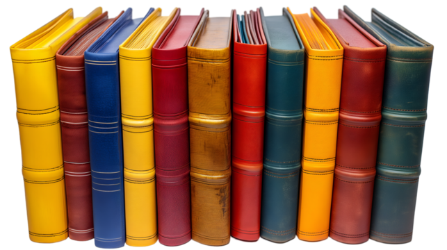 Leather Bound Books Vintage Rainbow Collection for Classic Library Shelves.