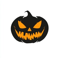 Fototapeta premium Modern illustration of a cartoon pumpkin face that has been carved