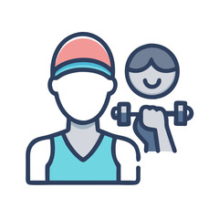 Personal Trainer Motivation Icon for Fitness & Workout