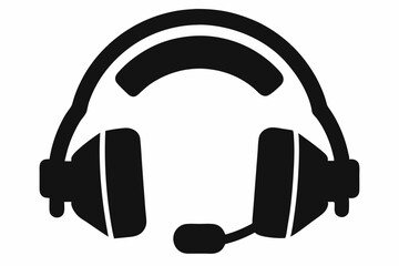 Fototapeta premium Gaming Headset Silhouette Vector Illustration