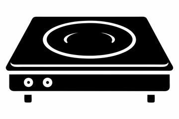 Induction Cooktop Silhouette Vector Illustration
