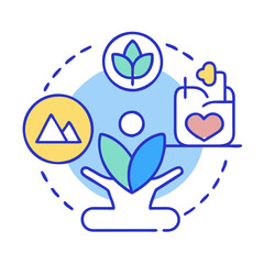 Holistic Wellness Symbol with Nature, Love, and Growth