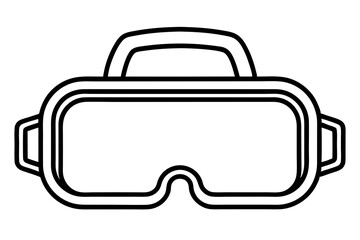Vr Headset Line Art Vector Illustration