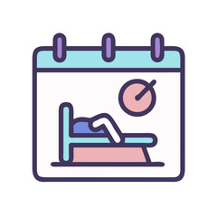 Schedule Sleep Time Calendar Icon, Time to Bed
