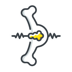 Bone tumor vector icon illustration on black background