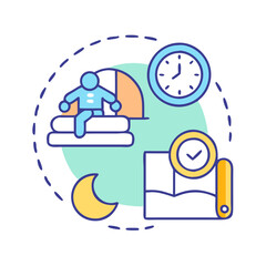 Healthy bedtime routine for better sleep infographic illustration