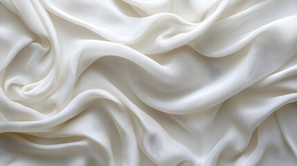 Obraz premium Elegant white fabric drapery abstract photography minimalist design studio environment top view textures