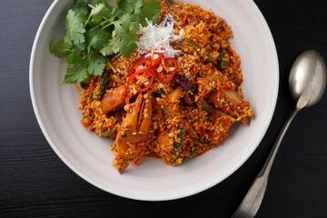 Fried crab curry powder.