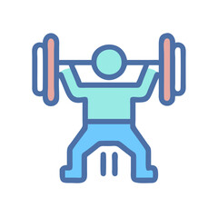 Weightlifting icon, exercise and healthy lifestyle, training program