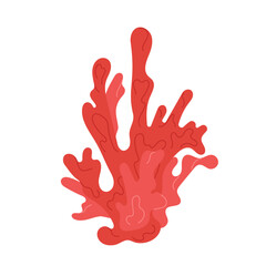 Naklejka premium Diving. Coral reef, seabed, aquarium. Red corral on white background. Underwater ocean plant.