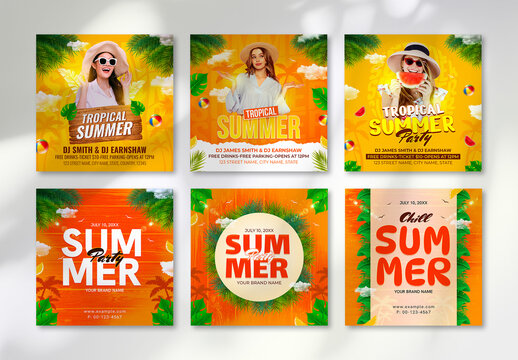 Summer Party Instagram Post Template