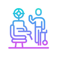 Salon visit icon, hairstyle, customer service, gradient color