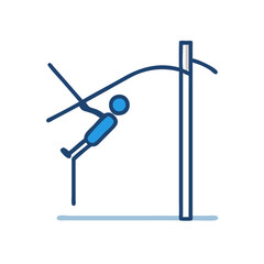Pole vaulting icon vector illustration, athletic competition