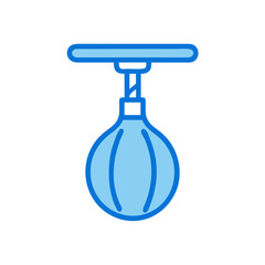 Blue Boxing Punching Speed Ball Icon Illustration